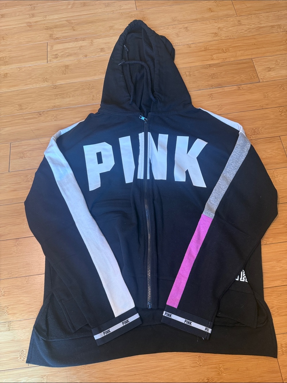 PINK Victoria's Secret Black Sweatshirt with White Logo